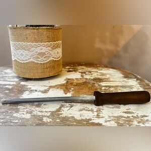 Vintage Wooden Handled Butcher/Chef Knife Sharpener